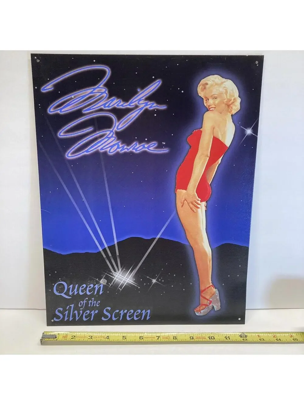 Marilyn Monroe Queen of the Silver Screen Metal Sign 1999 Vintage